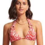 Poolside Slide Tri Bikini Top - Pink Chintz - Simply Beach UK