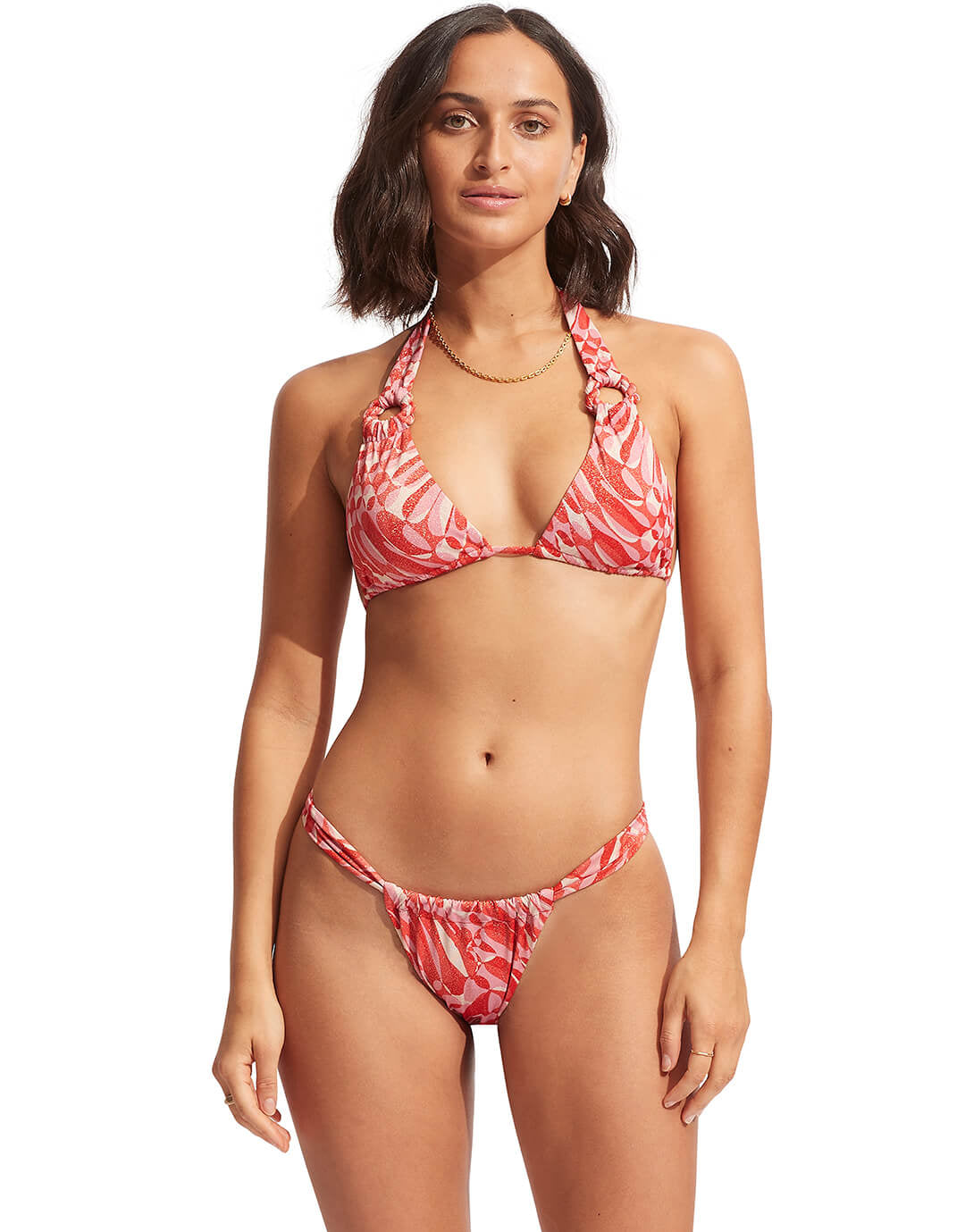 Poolside Rio Bikini Pant - Pink Chintz