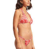 Poolside Slide Tri Bikini Top - Pink Chintz - Simply Beach UK