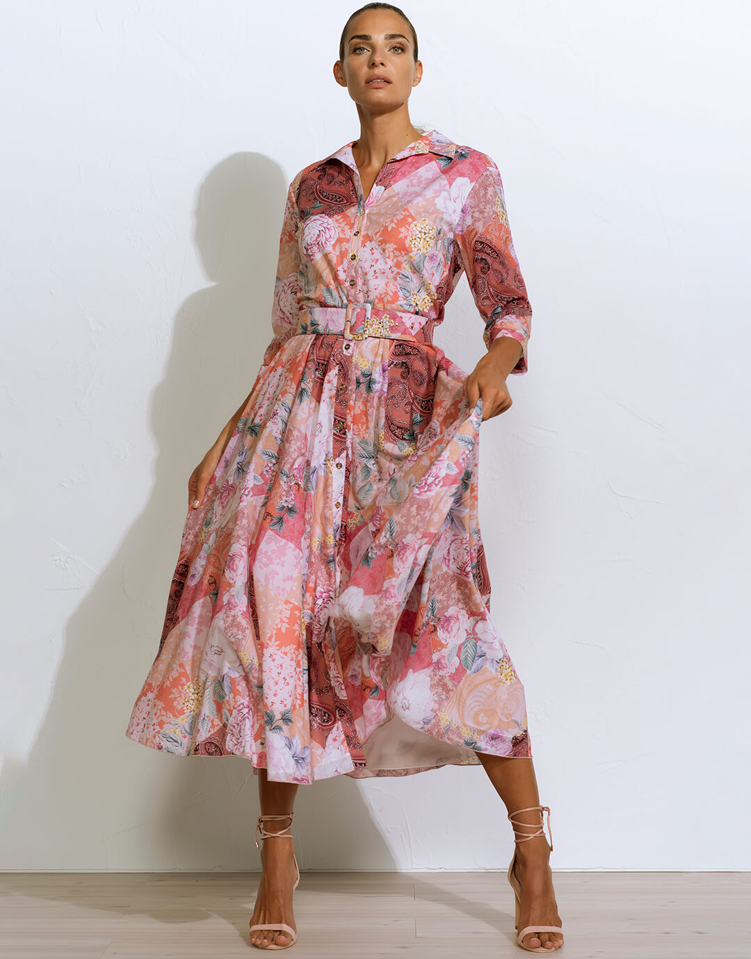 Euphoria Belted Shirt Dress - Rose Infusion - Simply Beach UK