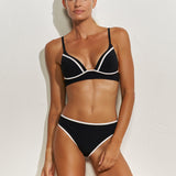 Metrics Bralette Bikini Top - Black White and Gold - Simply Beach UK