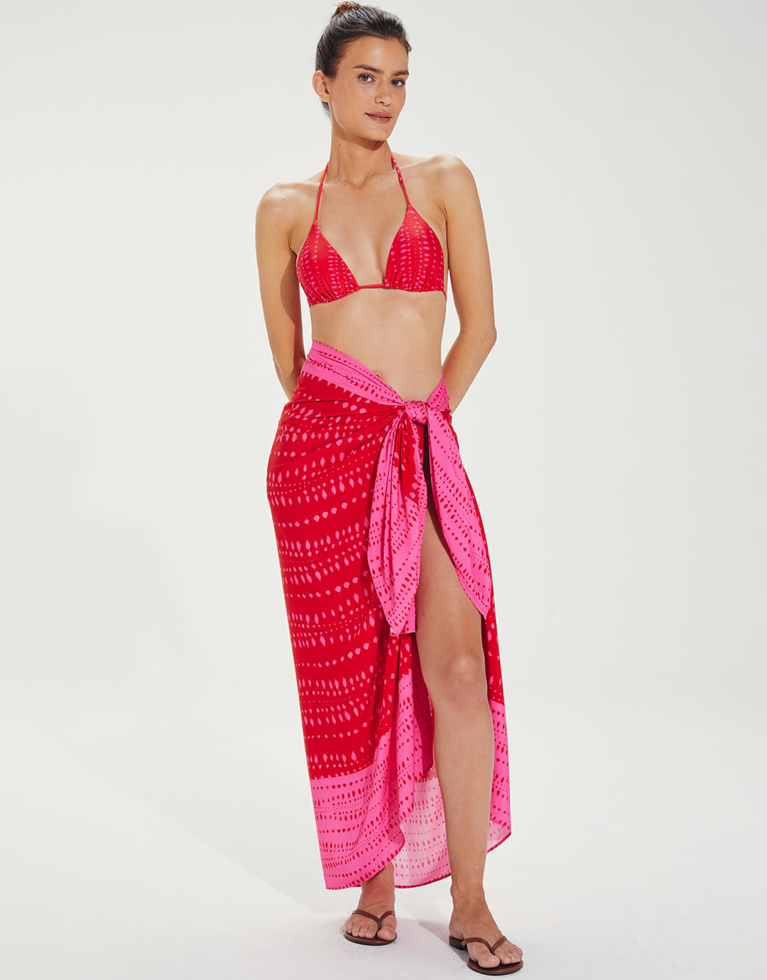 Malika Printed Sarong - Red - Simply Beach UK