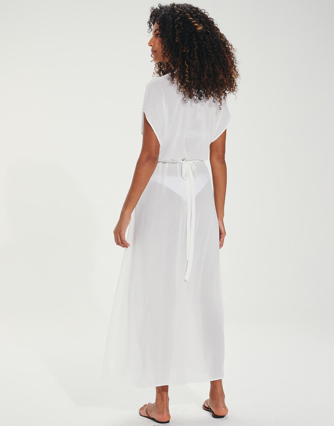 Yara Detail Long Cover Up - Off White - Simply Beach UK