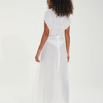 Yara Detail Long Cover Up - Off White - Simply Beach UK