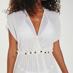 Yara Detail Long Cover Up - Off White - Simply Beach UK