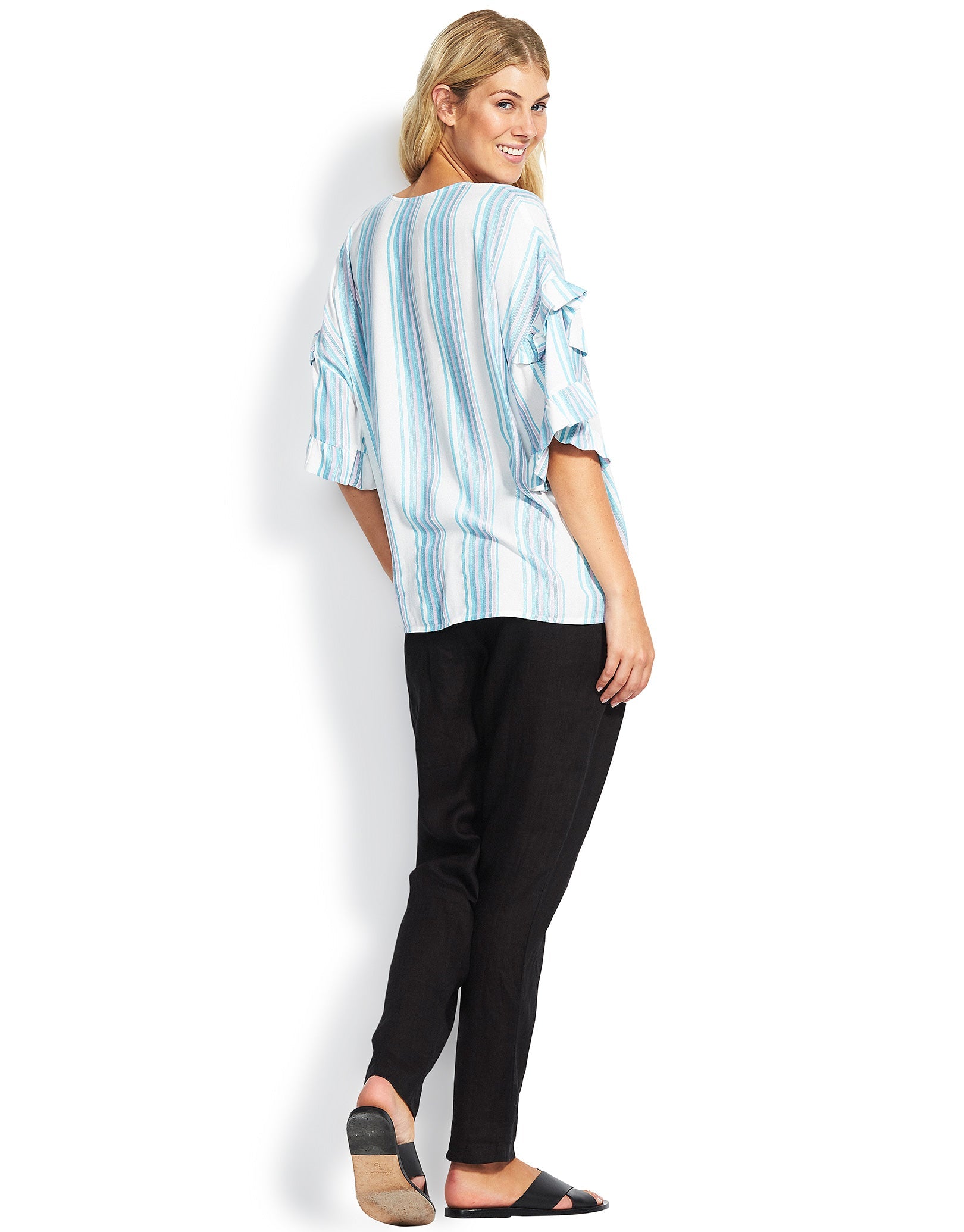 Seafolly Linen Drawcord Trousers - Black