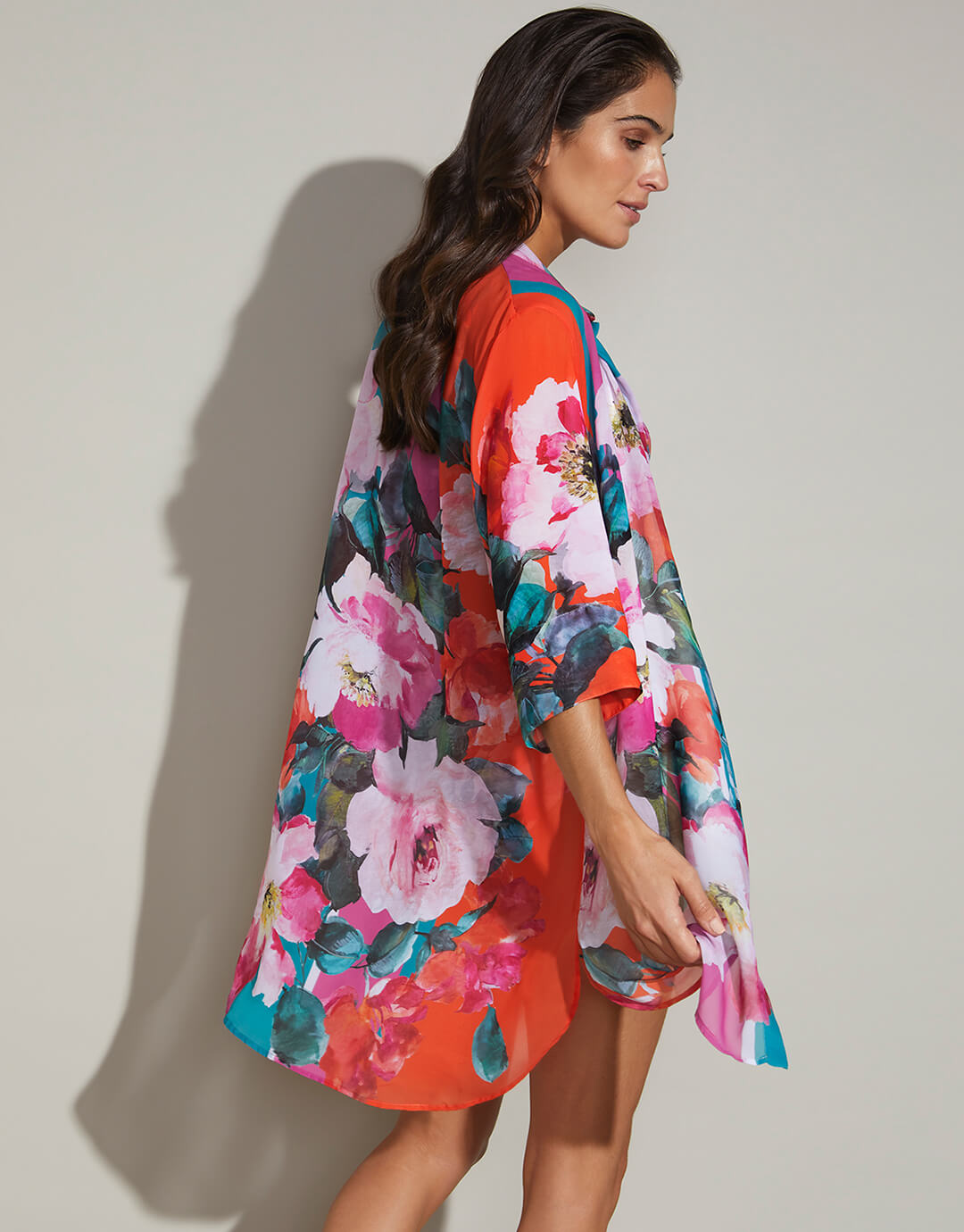 Melania Estefani Beach Shirt - Floral Multi - Simply Beach UK