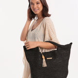 Heidi Klein Grace Bay Raffia Bucket Bag - Black