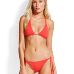 Seafolly Swim Slide Triangle Bikini Top - Chilli Red