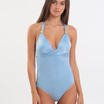 Jo Severin Sofia Halter Swimsuit - Sky