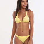 Jo Severin Nora Slide Halter Bikini Top - Lemon