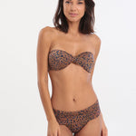 Jo Severin Anna Twist Bandeau Bikini Top - Animal Luxe