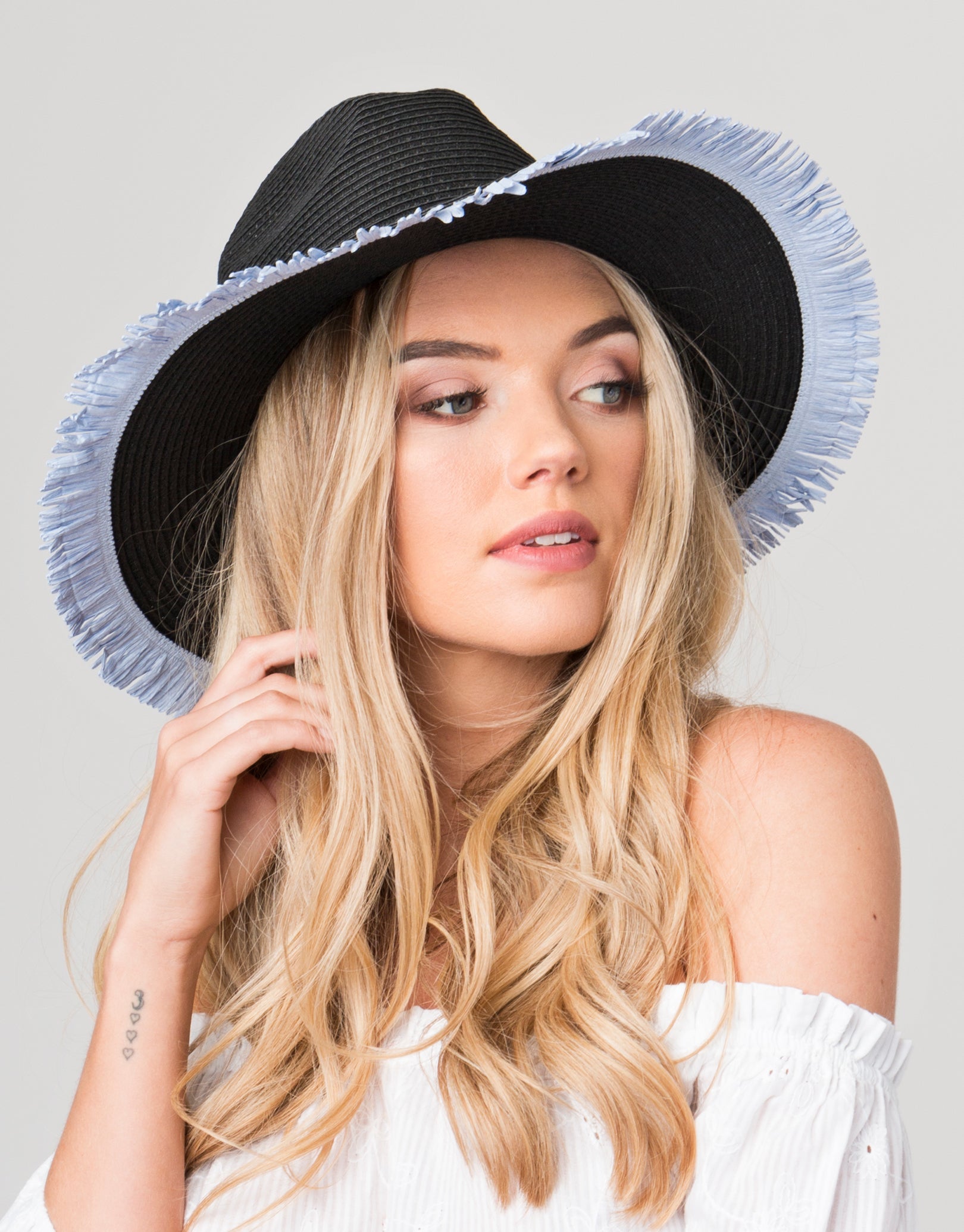 Pia Rossini Cira Beach Hat - Black/Blue
