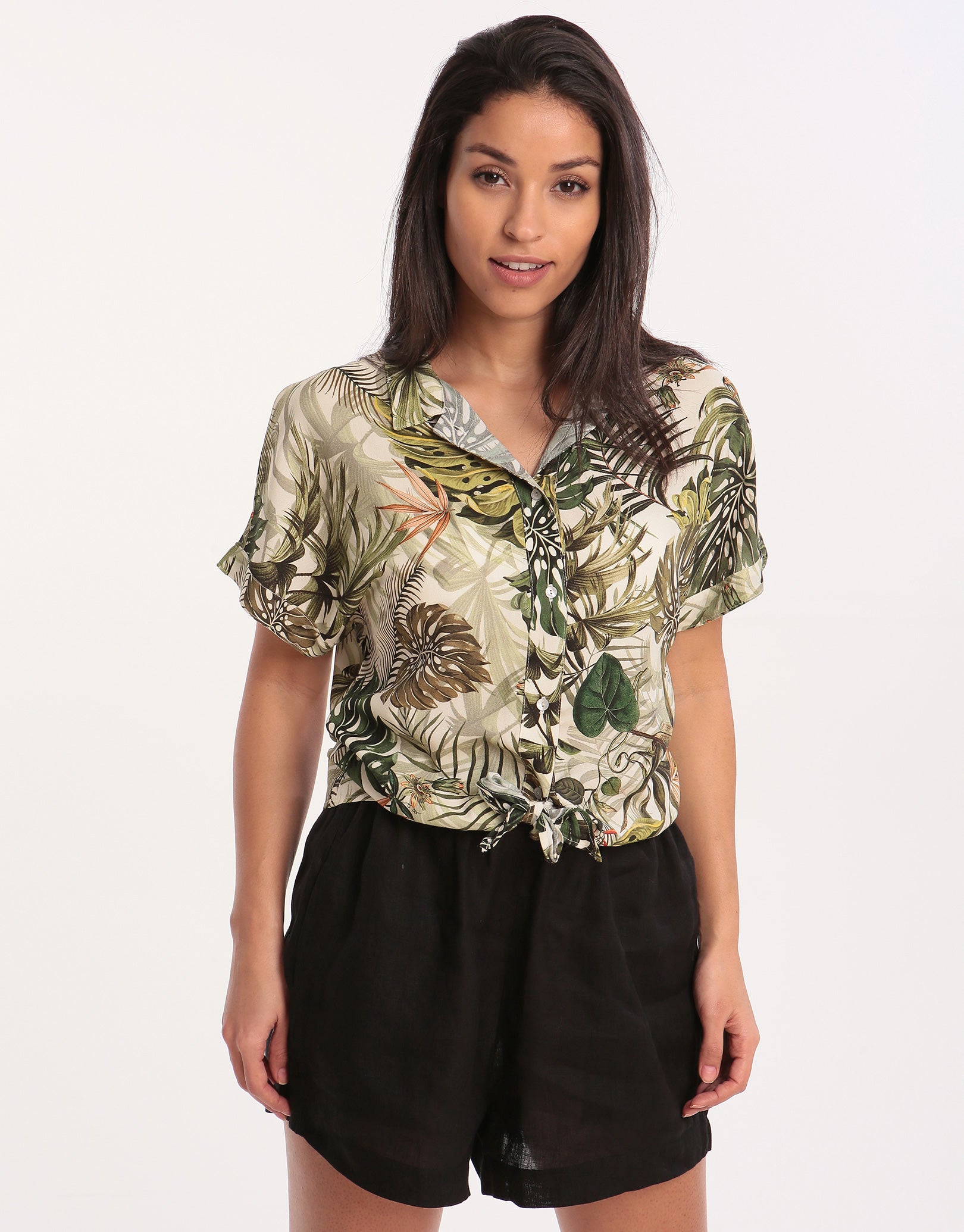 Banana Moon Frezia Malika Tie Front Shirt - Natural