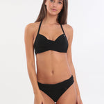 Banana Moon Black Eyro Twist Halter Bikini Top - Black