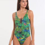 Banana Moon Junglepalm Miller Ladder Front Swimsuit - Green
