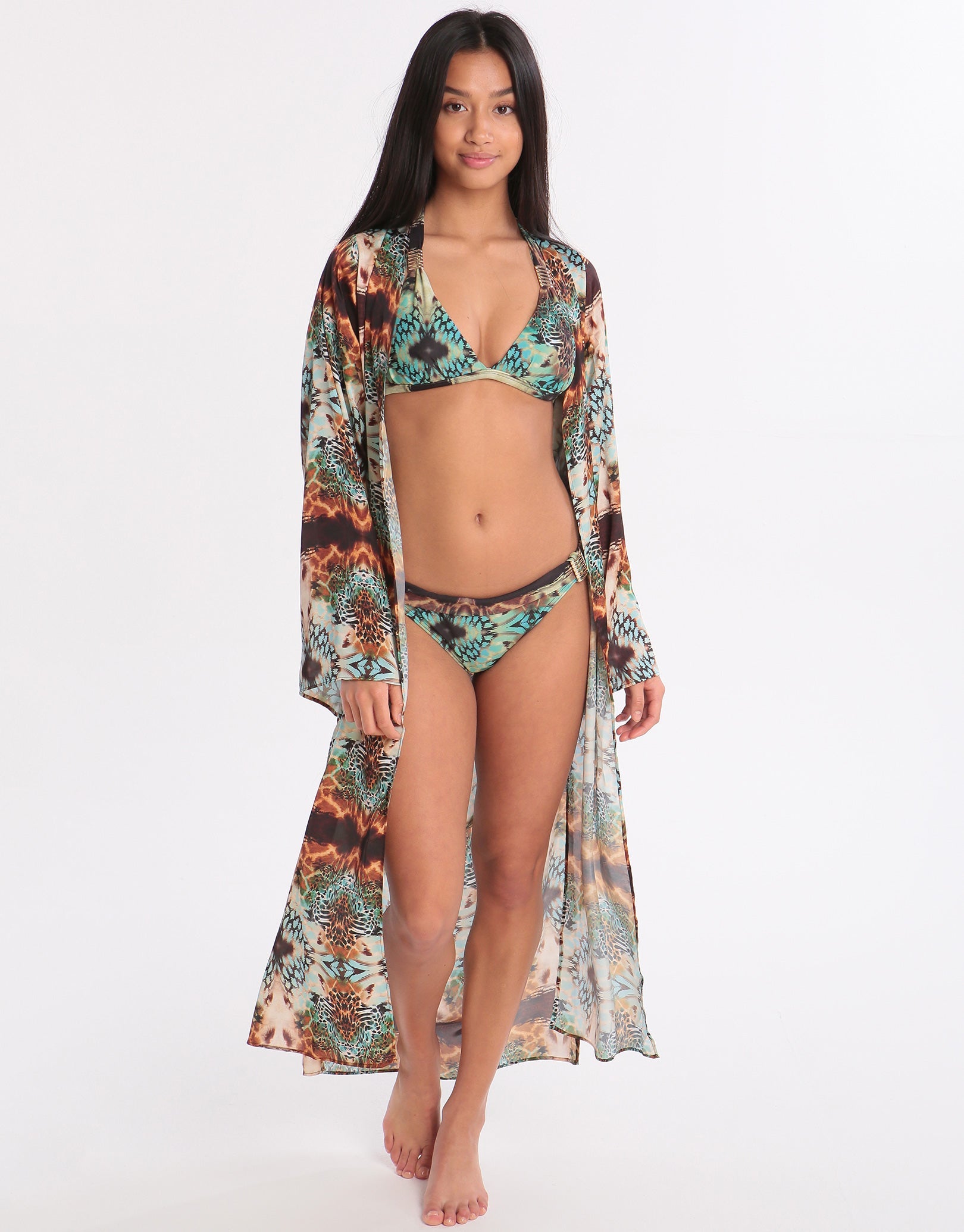 West Seventy Nine Borneo Kaftan - Green Multi
