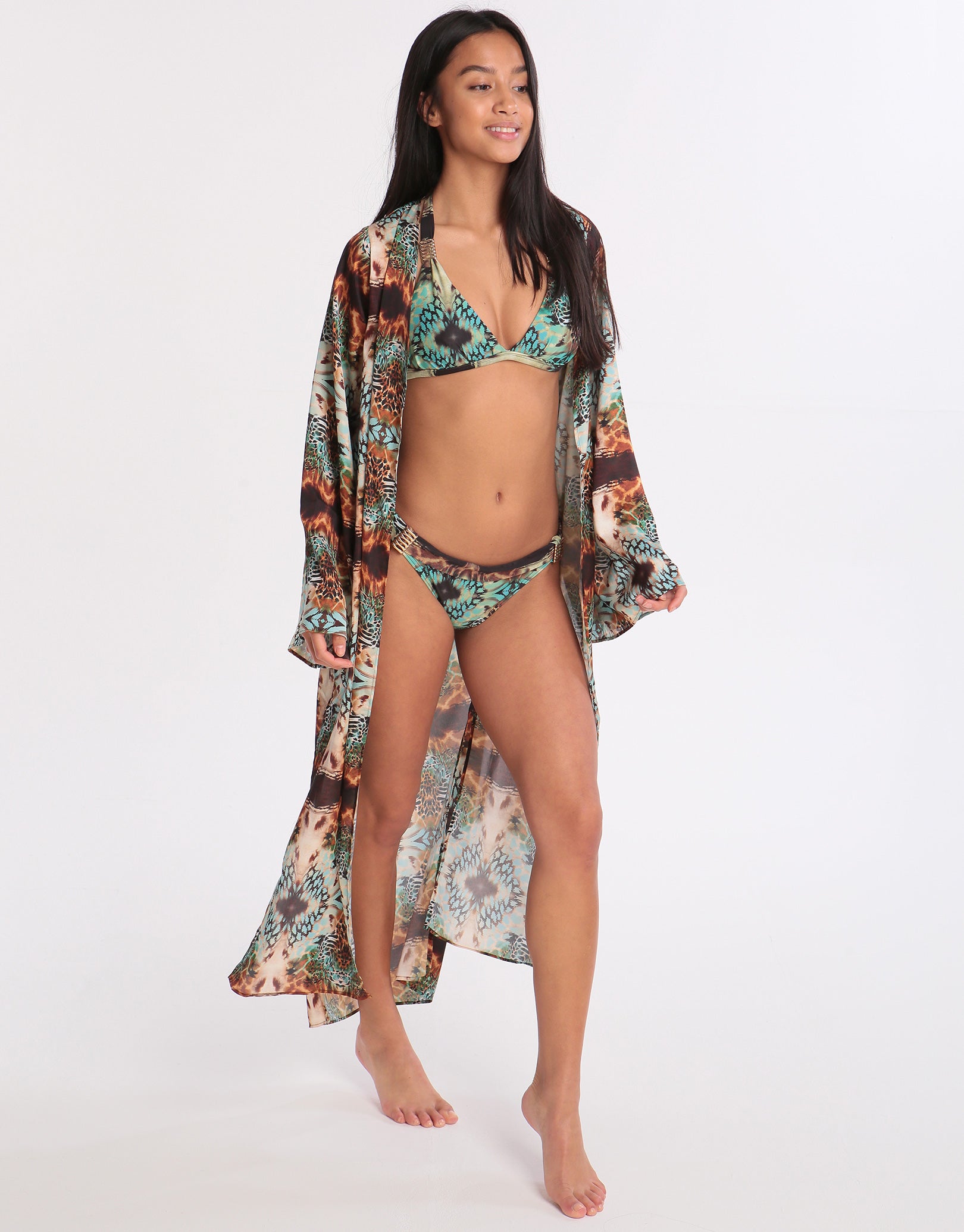 West Seventy Nine Borneo Kaftan - Green Multi