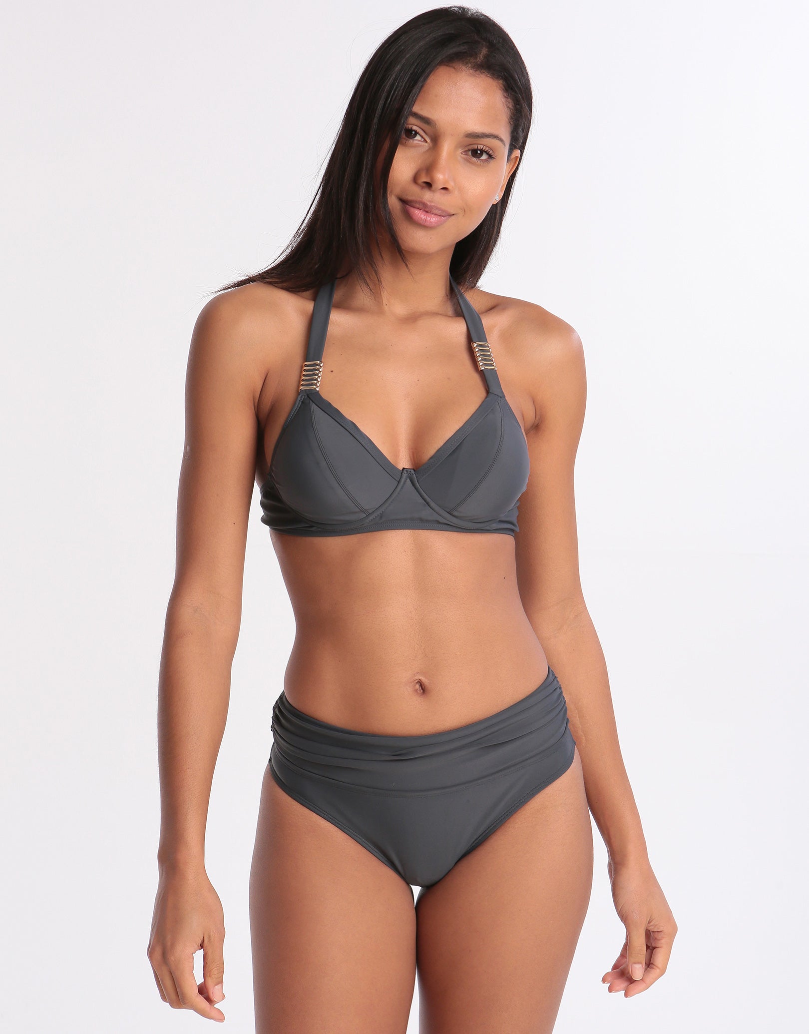 West Seventy Nine Cup Fitting Bikini Top - Anthracite