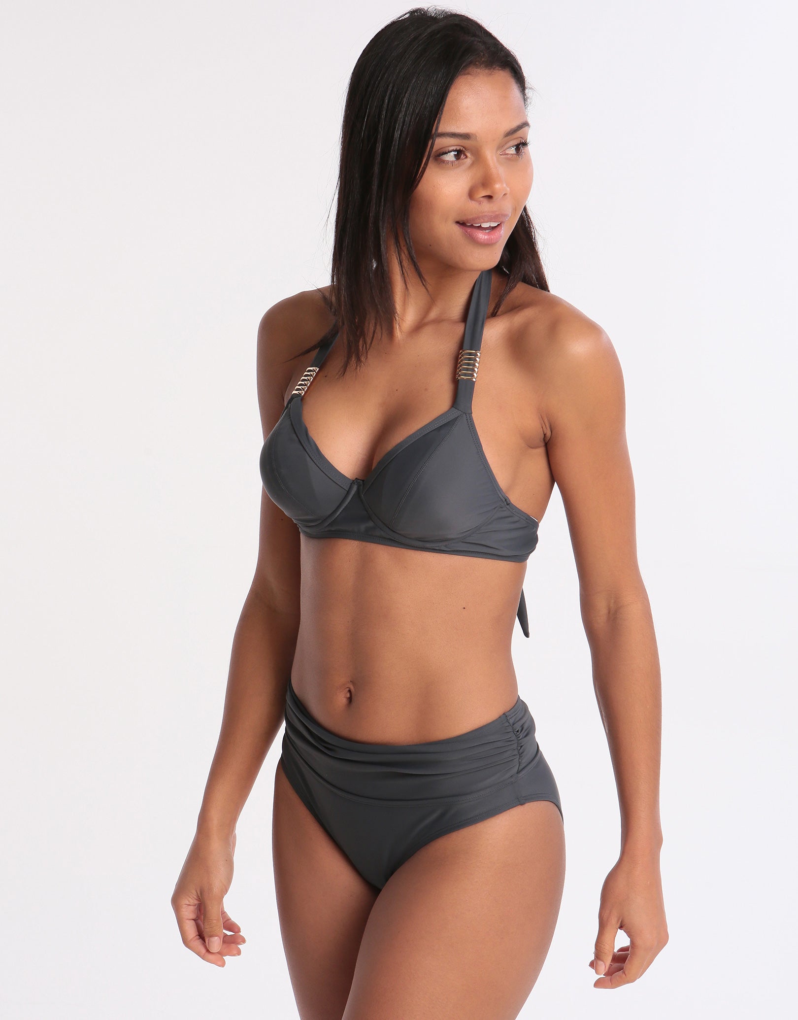 West Seventy Nine Cup Fitting Bikini Top - Anthracite
