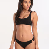 Banana Moon Ring Palco Crop Bikini Top - Black