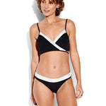 Seafolly Pop Block Wrap Front Booster - Black