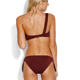 Seafolly Active Ring Front Bandeau Bikini Top - Plum