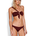 Seafolly Active Ring Front Bandeau Bikini Top - Plum