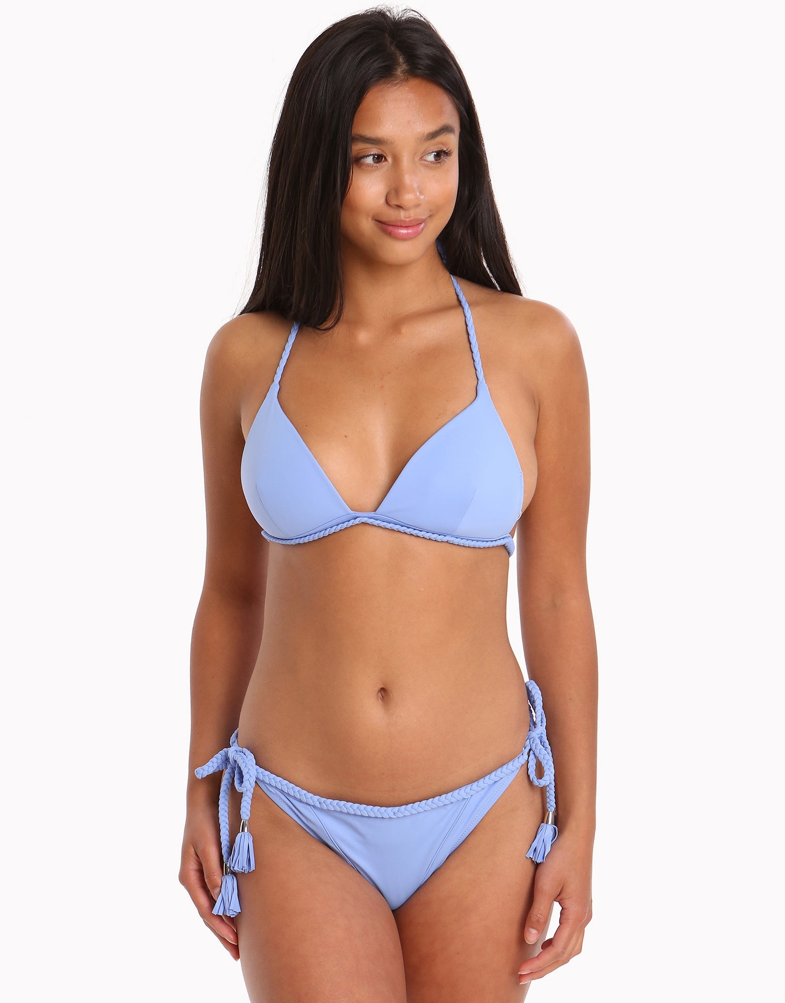 Paolita Bahari Blue Zera Braided Tie Bikini Bottom - Blue