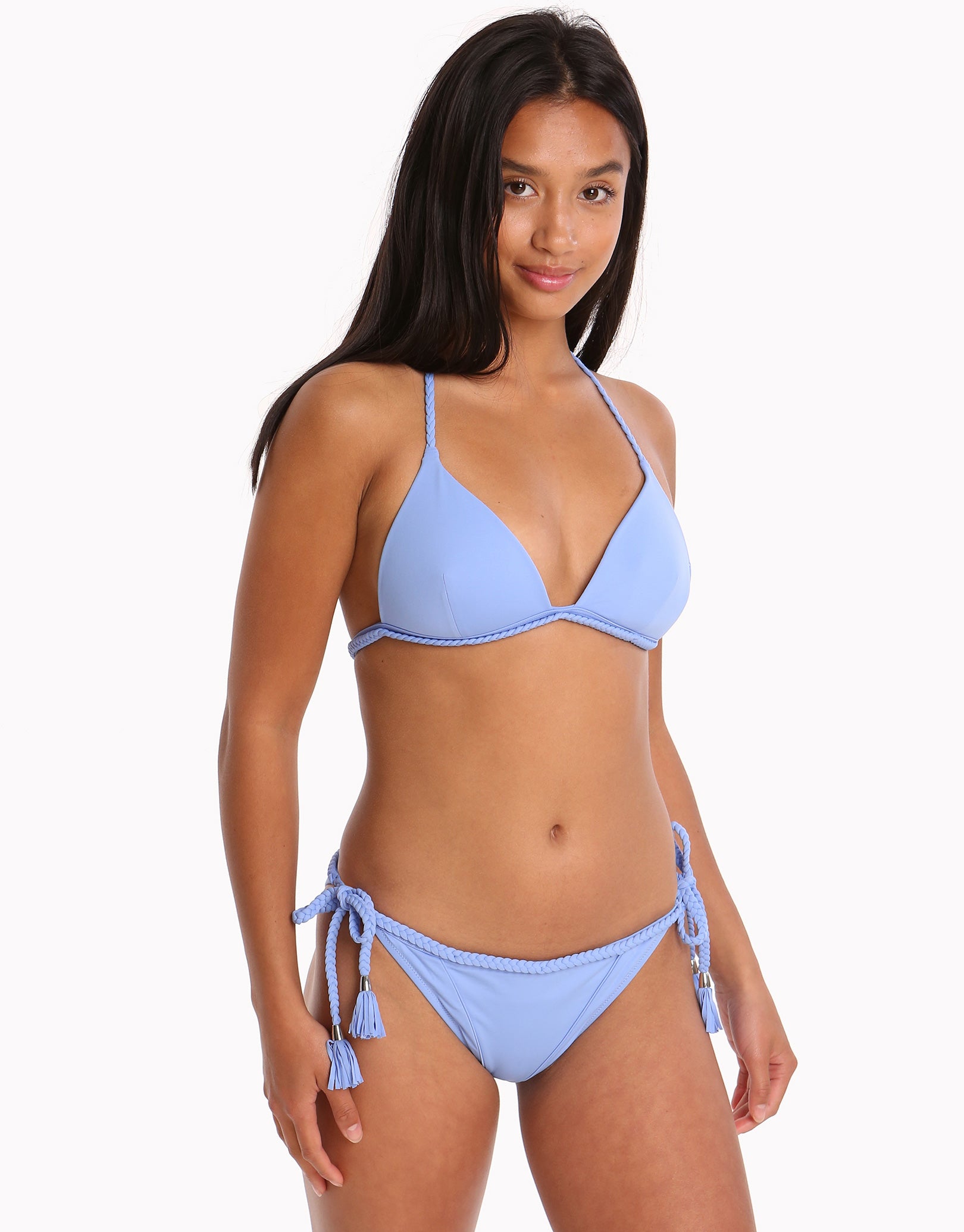 Paolita Bahari Blue Zera Braided Tie Bikini Bottom - Blue