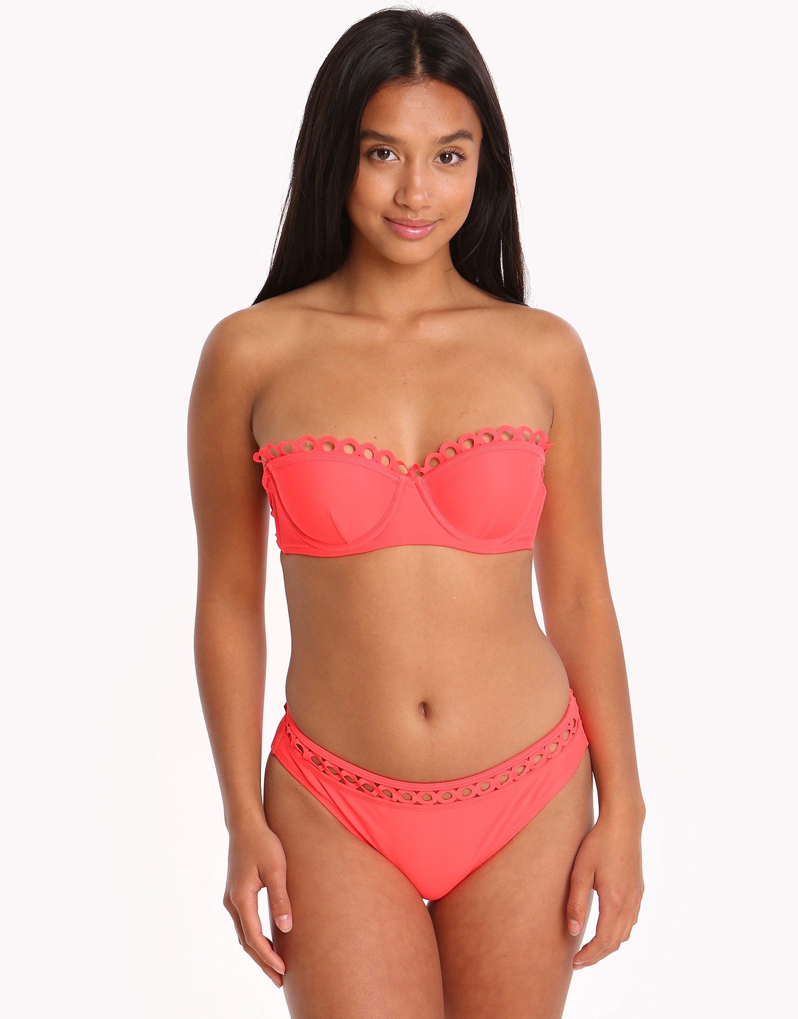 Ted Baker Latrelo Lace Classic Bikini Bottom - Coral