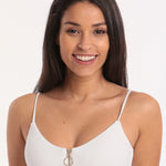 Watercult Retro Purity Zip Front Bralette Bikini Top - White