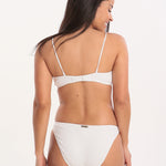 Watercult Retro Purity Zip Front Bralette Bikini Top - White