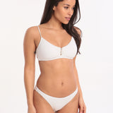 Watercult Retro Purity Zip Front Bralette Bikini Top - White