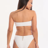 Watercult Retro Purity Zip Back Bikini Bottom - White