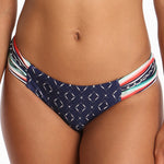 Jets Riviera Gathered Side Bikini Bottom - Ink/White