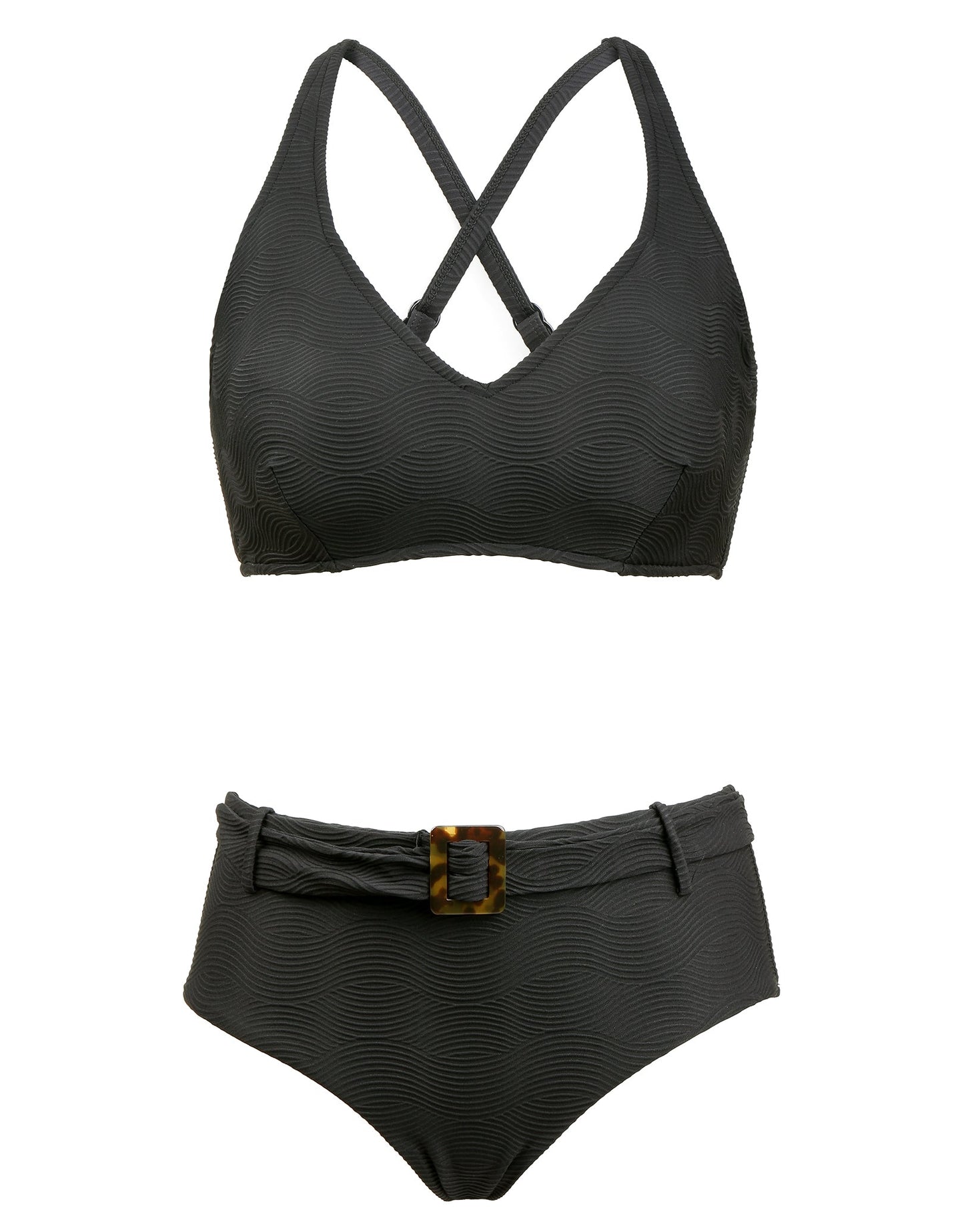 Seafolly Capri Sea F Cup Halter Bra Bikini Top - Black