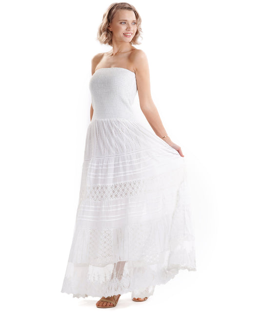 Joy Maxi Bandeau Dress - White