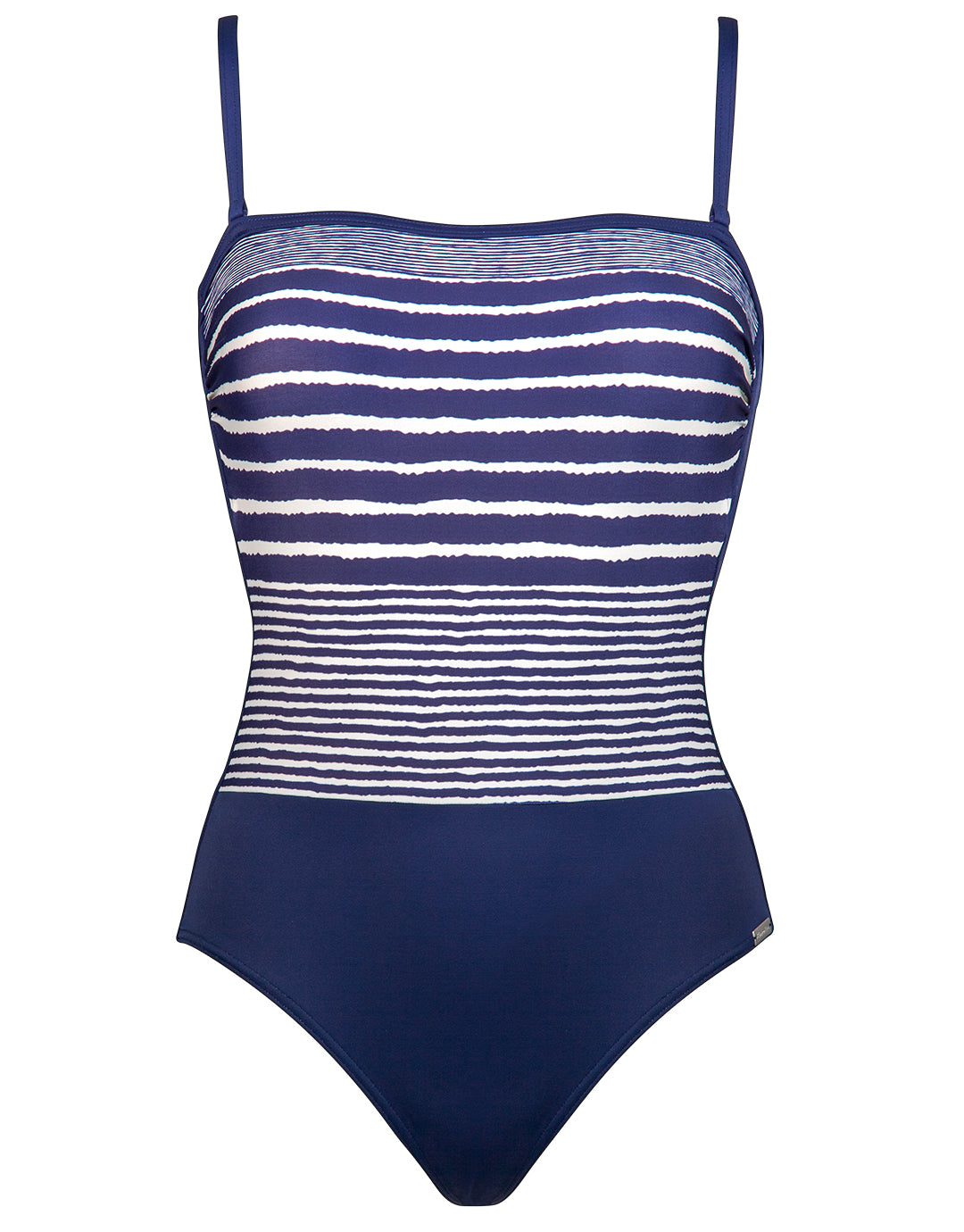 Ocean Bandeau Swimsuit - Navy White - Simply Beach UK