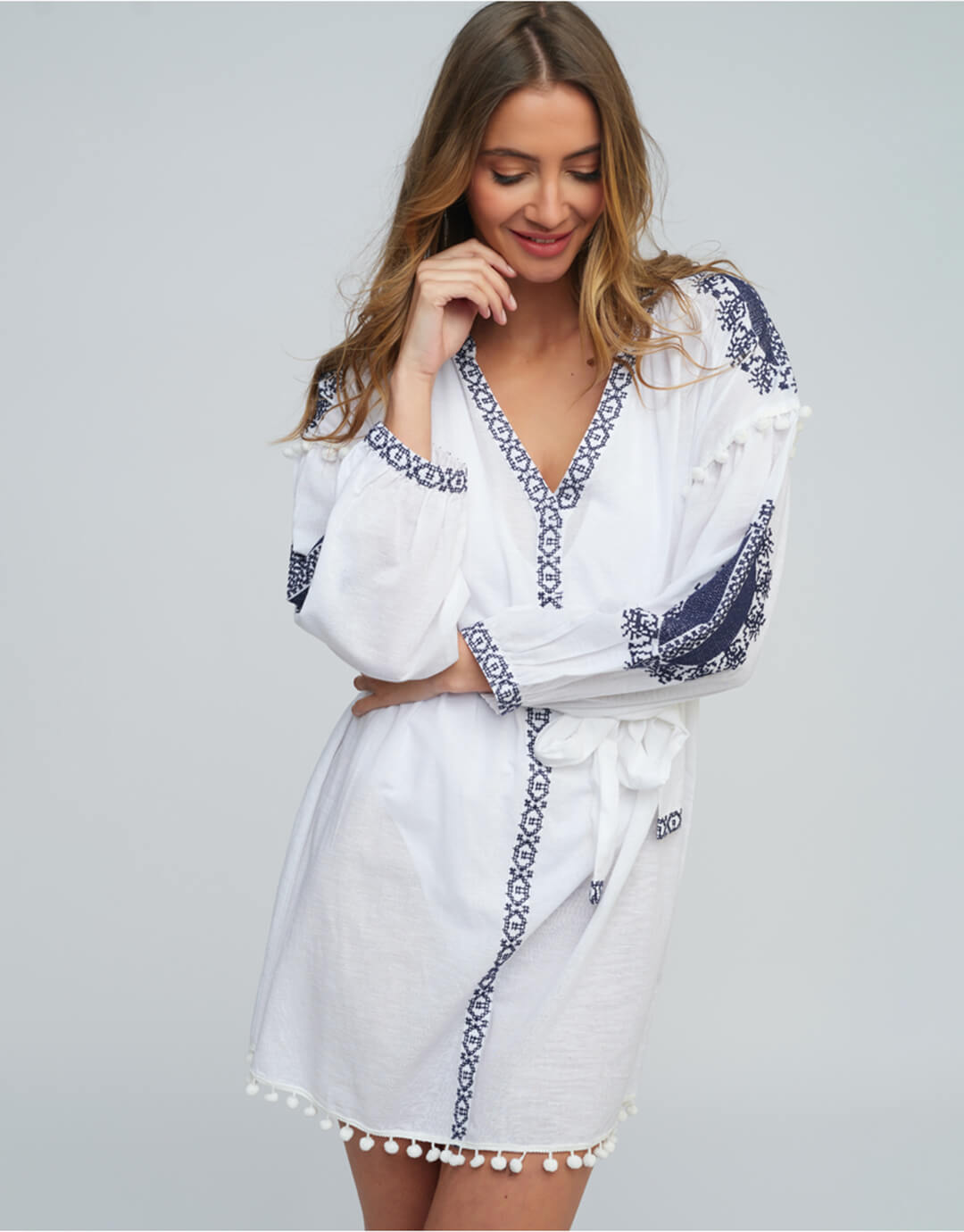 Amara Tunic - White Navy - Simply Beach UK