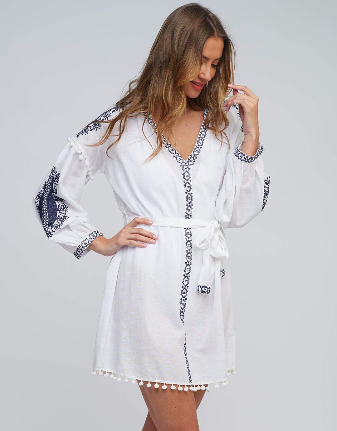 Amara Tunic - White Navy - Simply Beach UK