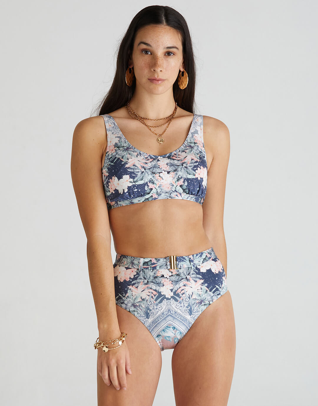 Indianic Marilyn High Waist Bikini Pant - Floral - Simply Beach UK