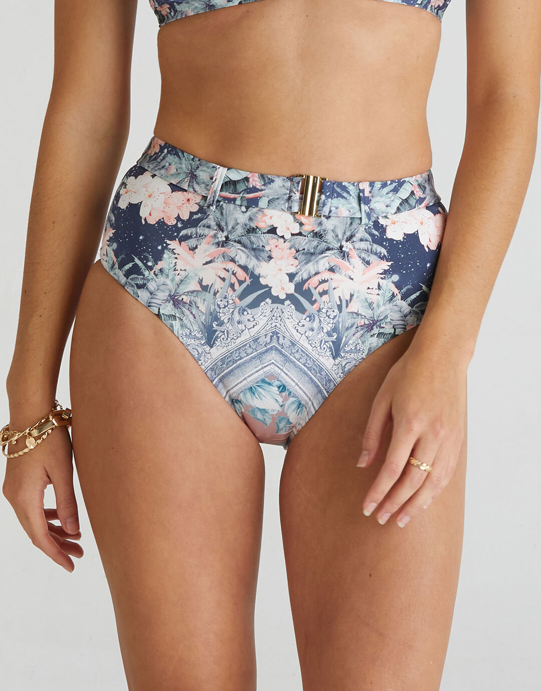 Indianic Marilyn High Waist Bikini Pant - Floral - Simply Beach UK