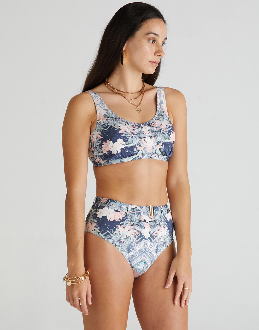 Indianic Marilyn High Waist Bikini Pant - Floral - Simply Beach UK