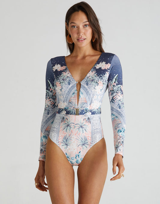 Indianic Alexandra One Piece Swimsuit -  Floral - Simply Beach UK