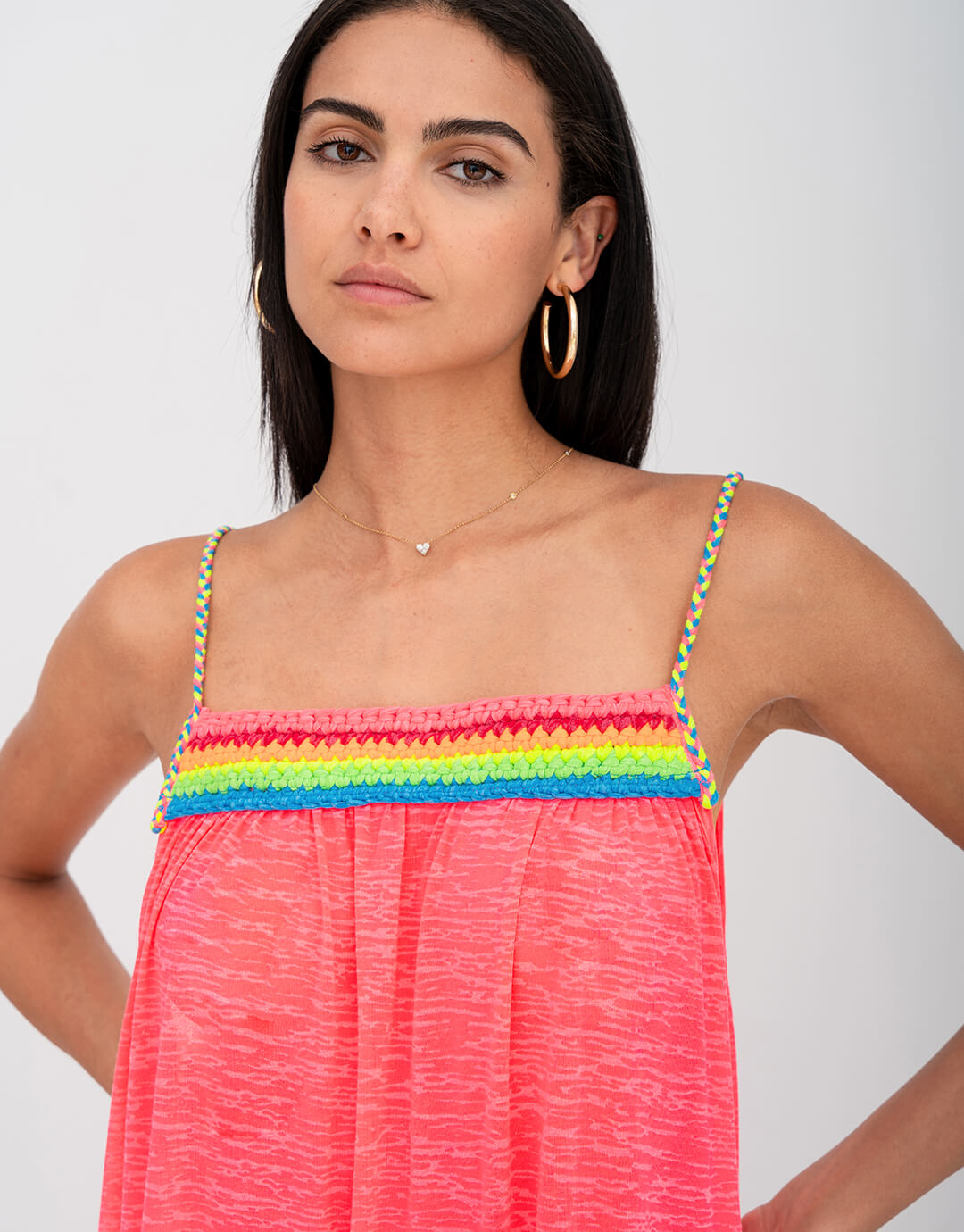 Braided Low Back Dress - Hot Pink - Simply Beach UK