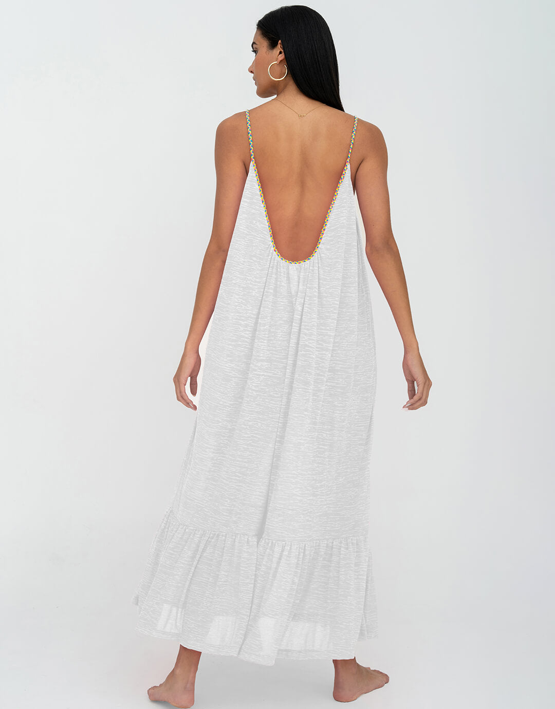 Braided Low Back Dress - White - Simply Beach UK