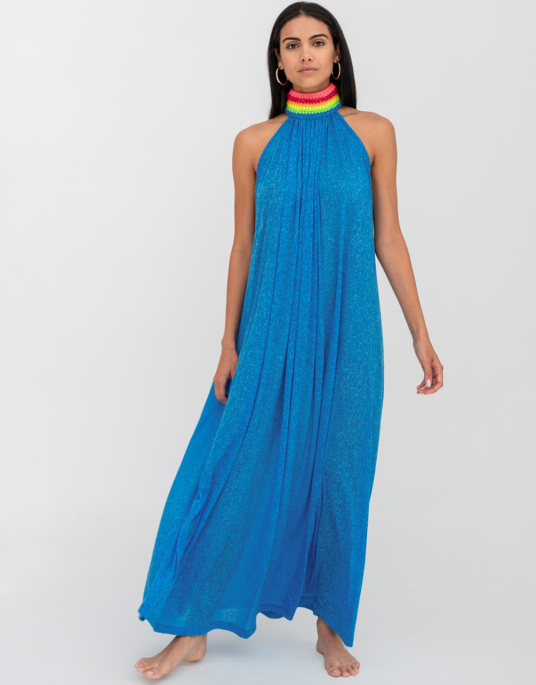 Braided Neck Maxi Dress - Blue - Simply Beach UK