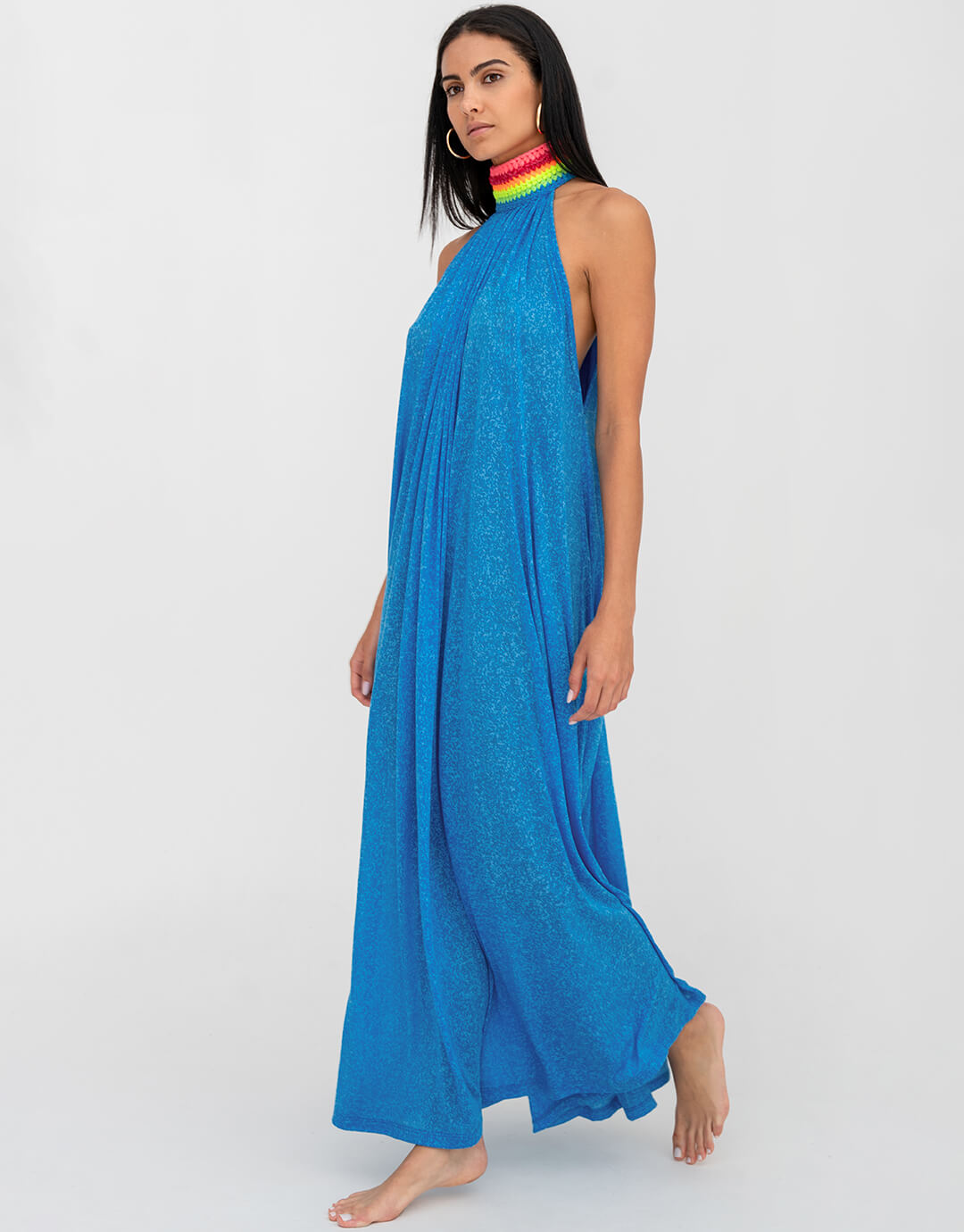 Braided Neck Maxi Dress - Blue - Simply Beach UK