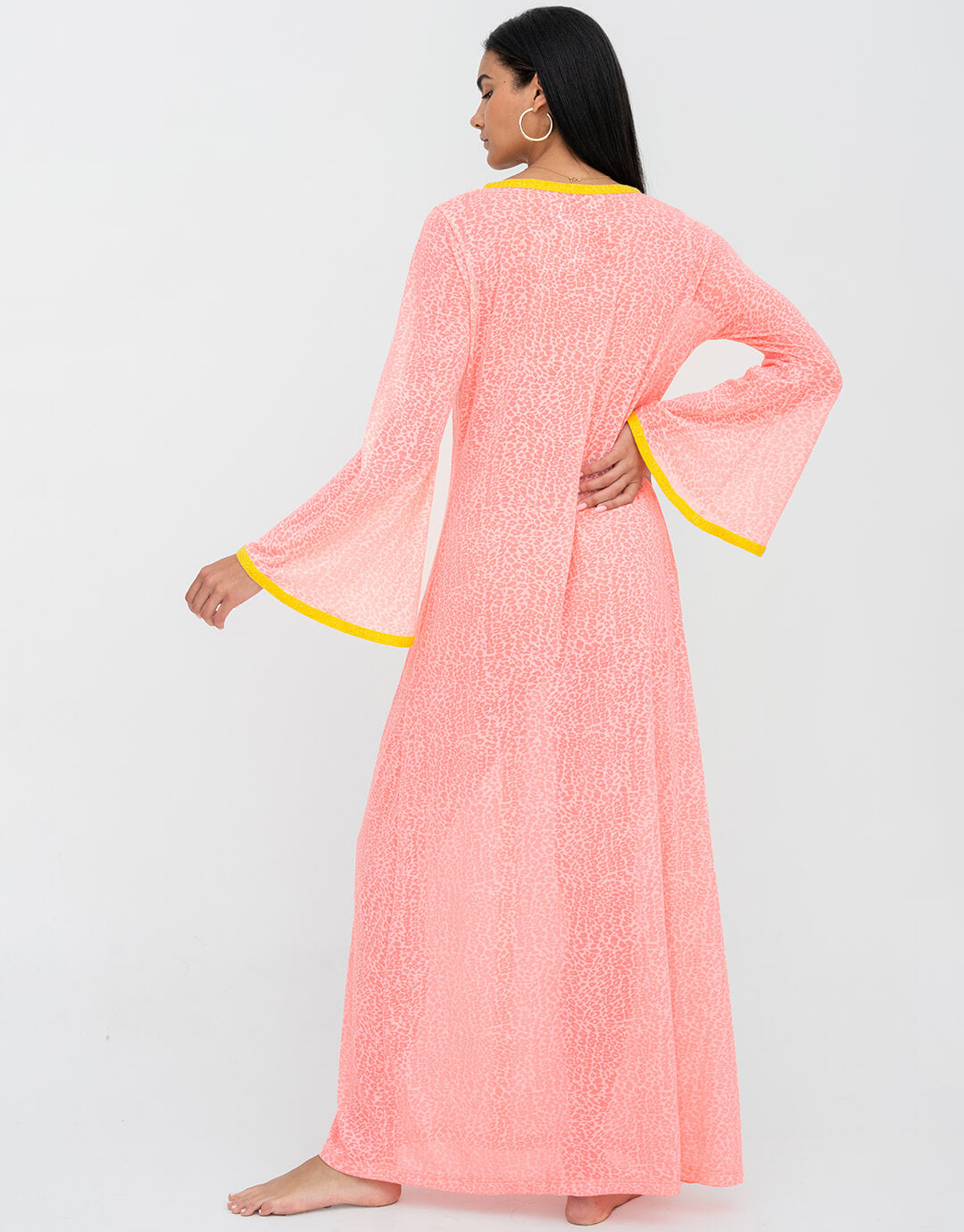 Bell Sleeve Kaftan - Salmon - Simply Beach UK
